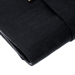 Pre Owned Fendi Black Zucca Canvas Compact Wallet