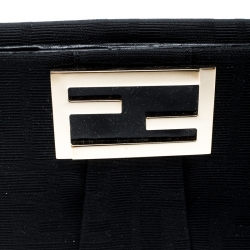Pre Owned Fendi Black Zucca Canvas Compact Wallet