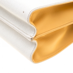 Pre Owned Fendi Tri Color Textured Leather Small Demi Jour Top Handle Bag