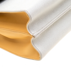 Pre Owned Fendi Tri Color Textured Leather Small Demi Jour Top Handle Bag