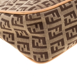 Pre Owned Fendi Brown Zucchino Canvas Hobo