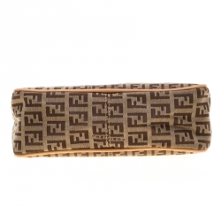 Pre Owned Fendi Brown Zucchino Canvas Hobo