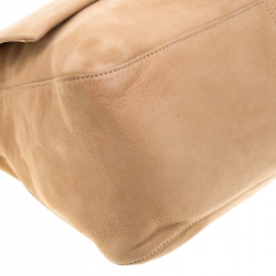 Pre Owned Fendi Beige Iridescent Leather Mama Forever Large Flap Shoulder Bag