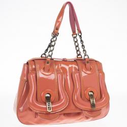مملوكة مسبقًا Fendi Orange Patent Leather 'B Bag' Tote