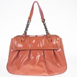 مملوكة مسبقًا Fendi Orange Patent Leather 'B Bag' Tote