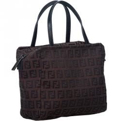 Pre Owned Fendi Brown Zucchino Canvas Everyday Bag