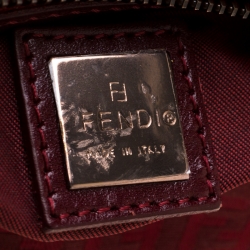 Pre Owned Fendi Red Zucchino Nylon Shoulder Bag