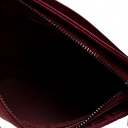 Pre Owned Fendi Red Zucchino Nylon Shoulder Bag