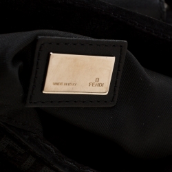 Pre Owned Fendi Black Canvas and Suede Shoulder Bag