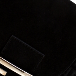 Pre Owned Fendi Black Canvas and Suede Shoulder Bag