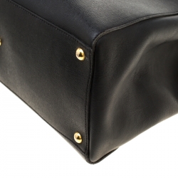 Pre Owned Fendi Black Leather Medium 2jours Tote