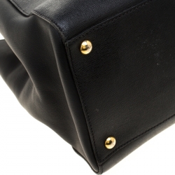Pre Owned Fendi Black Leather Medium 2jours Tote