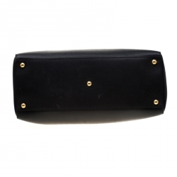 Pre Owned Fendi Black Leather Medium 2jours Tote