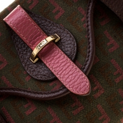 Pre Owned Fendi Multicolor Zucchino Canvas and Leather Satchel