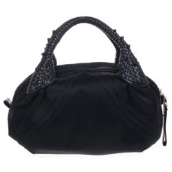 Pre Owned Fendi Black Satin Baby Spy Bag