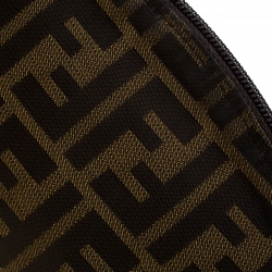 Pre Owned Fendi Tobacco Zucca Canvas Cosmetic Pouch