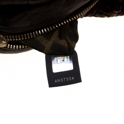 Pre Owned Fendi Brown/Black Pebbled Leather Spy Bag