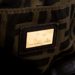 Pre Owned Fendi Brown/Black Pebbled Leather Spy Bag