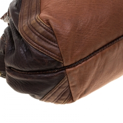 Pre Owned Fendi Brown/Black Pebbled Leather Spy Bag