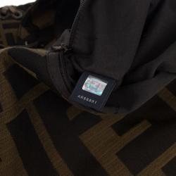 Pre Owned Fendi Brown Chain Zucca Baguette Flap Bag