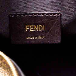 Pre Owned Fendi Tobacco Pequin Coated Canvas Bowler Bag