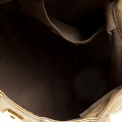 Pre Owned Fendi Gold Holographic Textured Leather Spy Bag