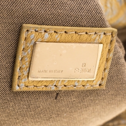 Pre Owned Fendi Gold Holographic Textured Leather Spy Bag