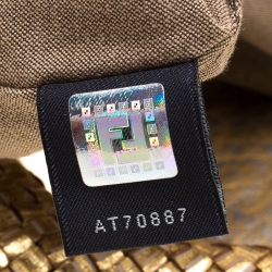 Pre Owned Fendi Gold Holographic Textured Leather Spy Bag
