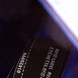 Pre Owned Fendi Blue Textured Leather Mini Demi Jour Shoulder Bag