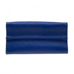 Pre Owned Fendi Blue Textured Leather Mini Demi Jour Shoulder Bag