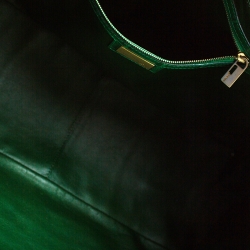 Pre Owned Fendi Green Crocodile Twins Shopper Tote