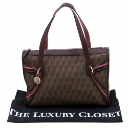 Pre Owned Fendi Multicolor Zucchino Canvas and Leather Satchel