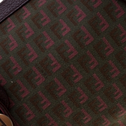 Pre Owned Fendi Multicolor Zucchino Canvas and Leather Satchel