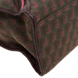 Pre Owned Fendi Multicolor Zucchino Canvas and Leather Satchel