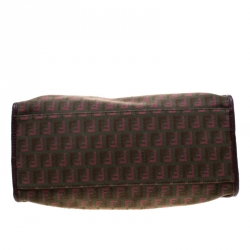 Pre Owned Fendi Multicolor Zucchino Canvas and Leather Satchel