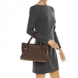 Pre Owned Fendi Multicolor Zucchino Canvas and Leather Satchel