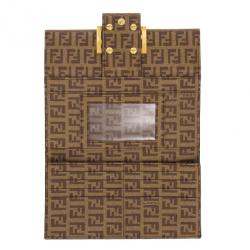 Pre Owned Fendi Brown Zucchino Spalmati 'Forever' Continental Wallet