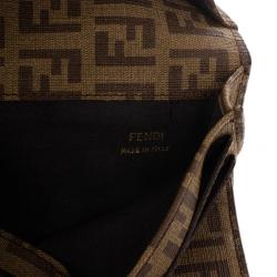 Pre Owned Fendi Brown Zucchino Spalmati 'Forever' Continental Wallet