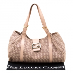 Pre Owned Fendi Blush Pink Zucchino Piccola Satchel