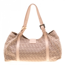 Pre Owned Fendi Blush Pink Zucchino Piccola Satchel