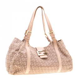 Pre Owned Fendi Blush Pink Zucchino Piccola Satchel