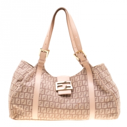 Pre Owned Fendi Blush Pink Zucchino Piccola Satchel