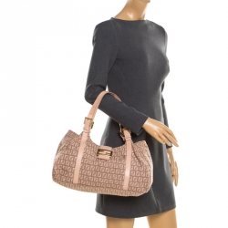 Pre Owned Fendi Blush Pink Zucchino Piccola Satchel