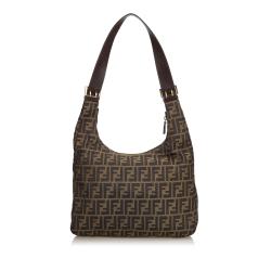 Pre Owned Fendi Brown Zucca Canvas Hobo Bag