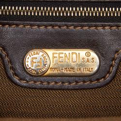 Pre Owned Fendi Brown Zucca Canvas Hobo Bag