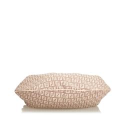 Pre Owned Fendi Pink Zucchino Canvas Hobo Bag