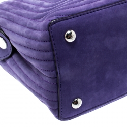 Pre Owned Fendi Purple Quilted Nubuck Leather Dotcom Click Shoulder Bag