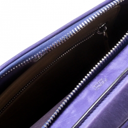 Pre Owned Fendi Purple Quilted Nubuck Leather Dotcom Click Shoulder Bag