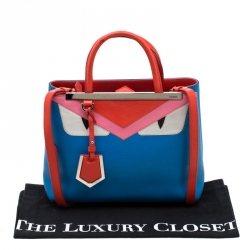 Pre Owned Fendi Blue Leather Petite 2Jours Monster Tote