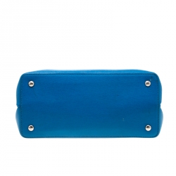 Pre Owned Fendi Blue Leather Petite 2Jours Monster Tote